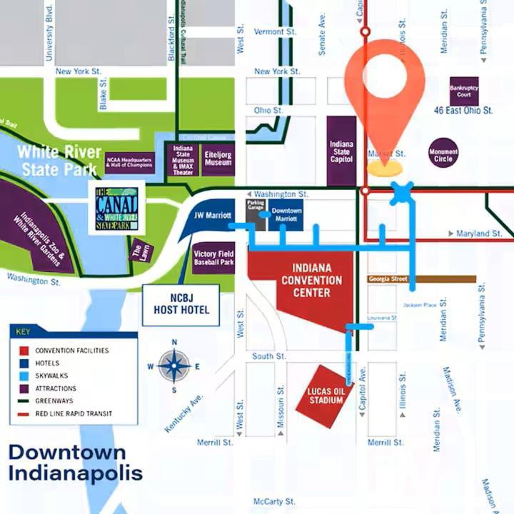 Free Parking! Downtown King Suite Lucas Oil- Conv Center Skywalk#1 Indianapolis Bagian luar foto